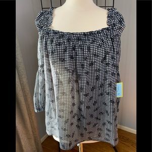 CeCe gingham top, NWT sz L